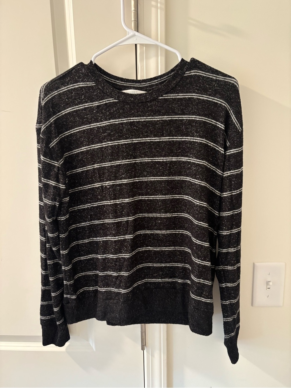 Market & Spruce Black and White Striped Knit Top